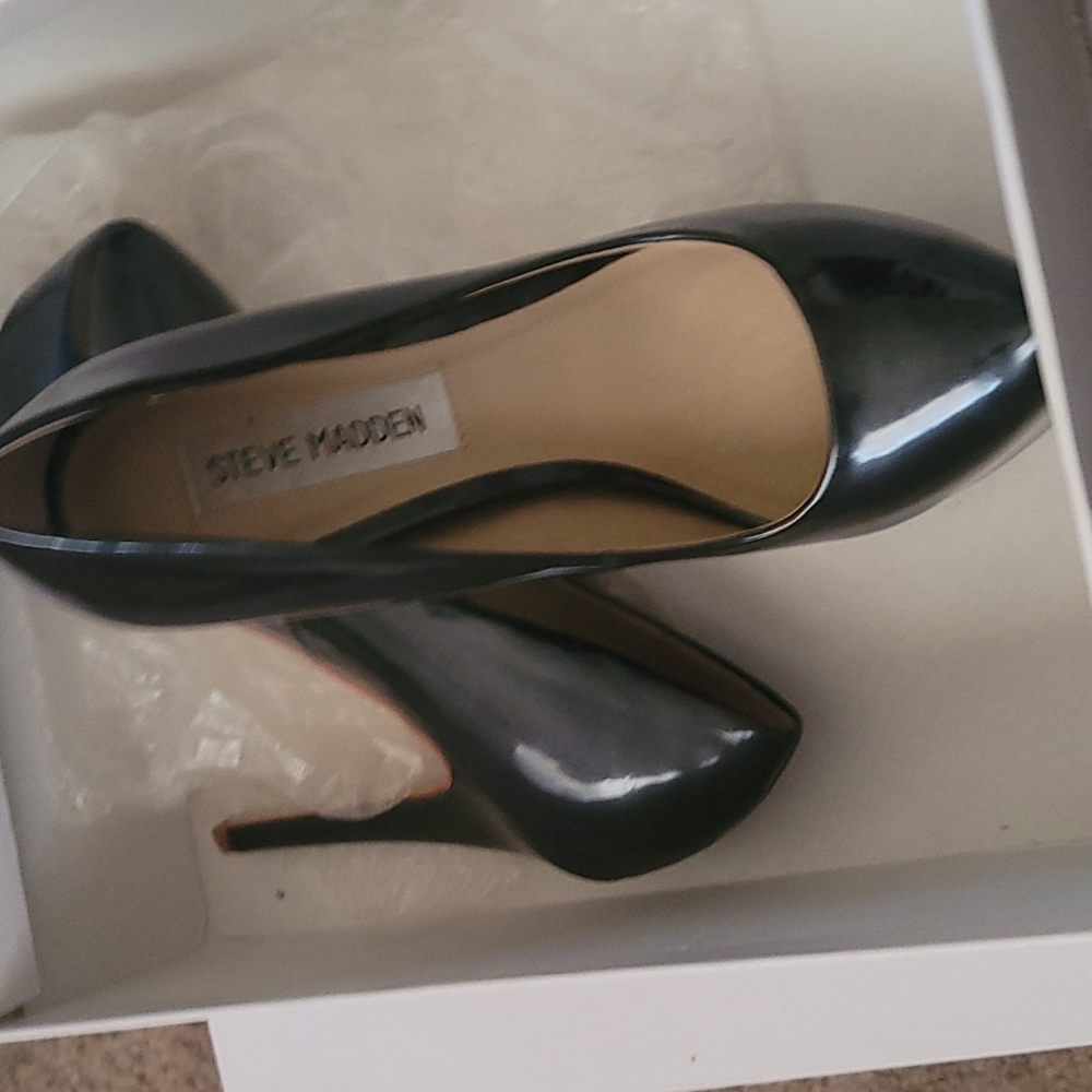 Black leather platforms